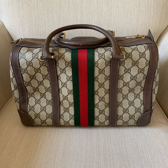 Gucci Handbags - Gucci Vintage Webbed Logo Doctors Bag Large